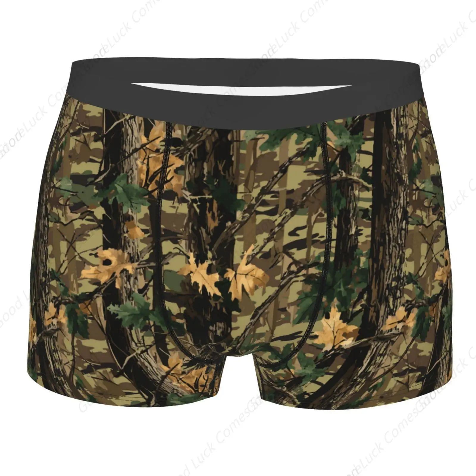 

Men'S Realistic Forest Camouflage Boxer Brief Stretch Camo Underwear Hilarious Gag Gifts Camouflage