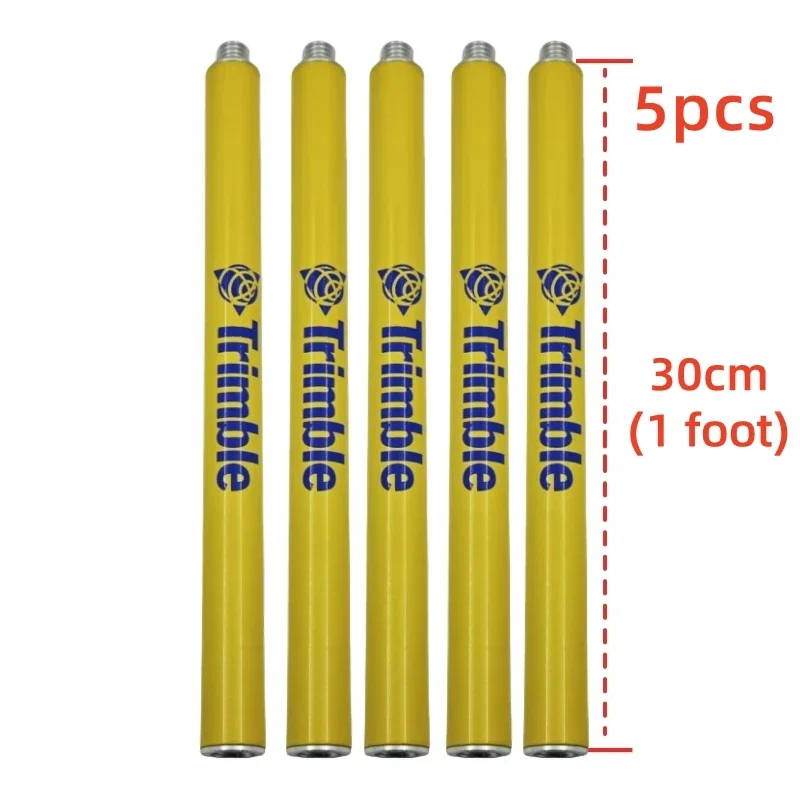 5PCS 30cm 1 Foot Surveying Extension Pole Prism Antenna Extend Section For Trimble R12i R12 R10 R9snR8s R2 GPS 5/8 x 11 thread