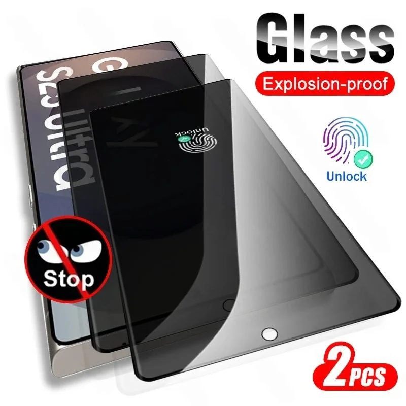 

S25Ultra Glass 2Pcs Anti-Spy Screen Protector For Samsung Galaxy S25 Ultra Samung S 25 S25+ 5G HD 9H Tempered Glass Privacy Film