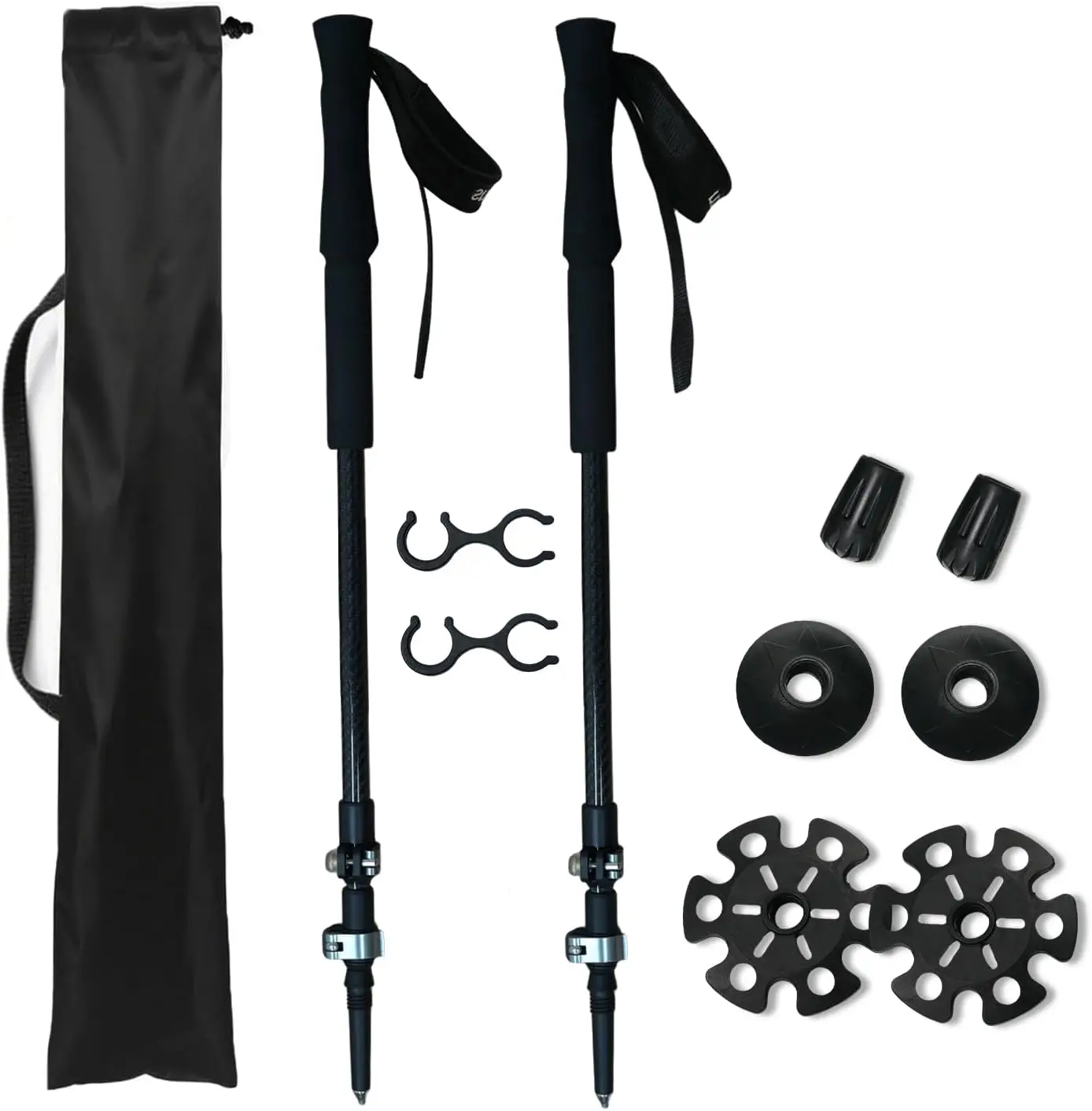 

Ultra Lightweight Carbon Fiber Trekking Poles, Adjustable Telescopic Hiking Sticks for Men & Women