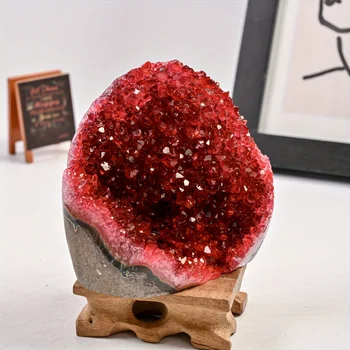 Red Amethyst Geode Cluster Crystal