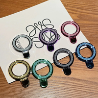 Shining Circular Magnetic Attraction Phone Holder Back Sticker Folding Desktop Rotating Sticker Lazy Mirror Support Ins