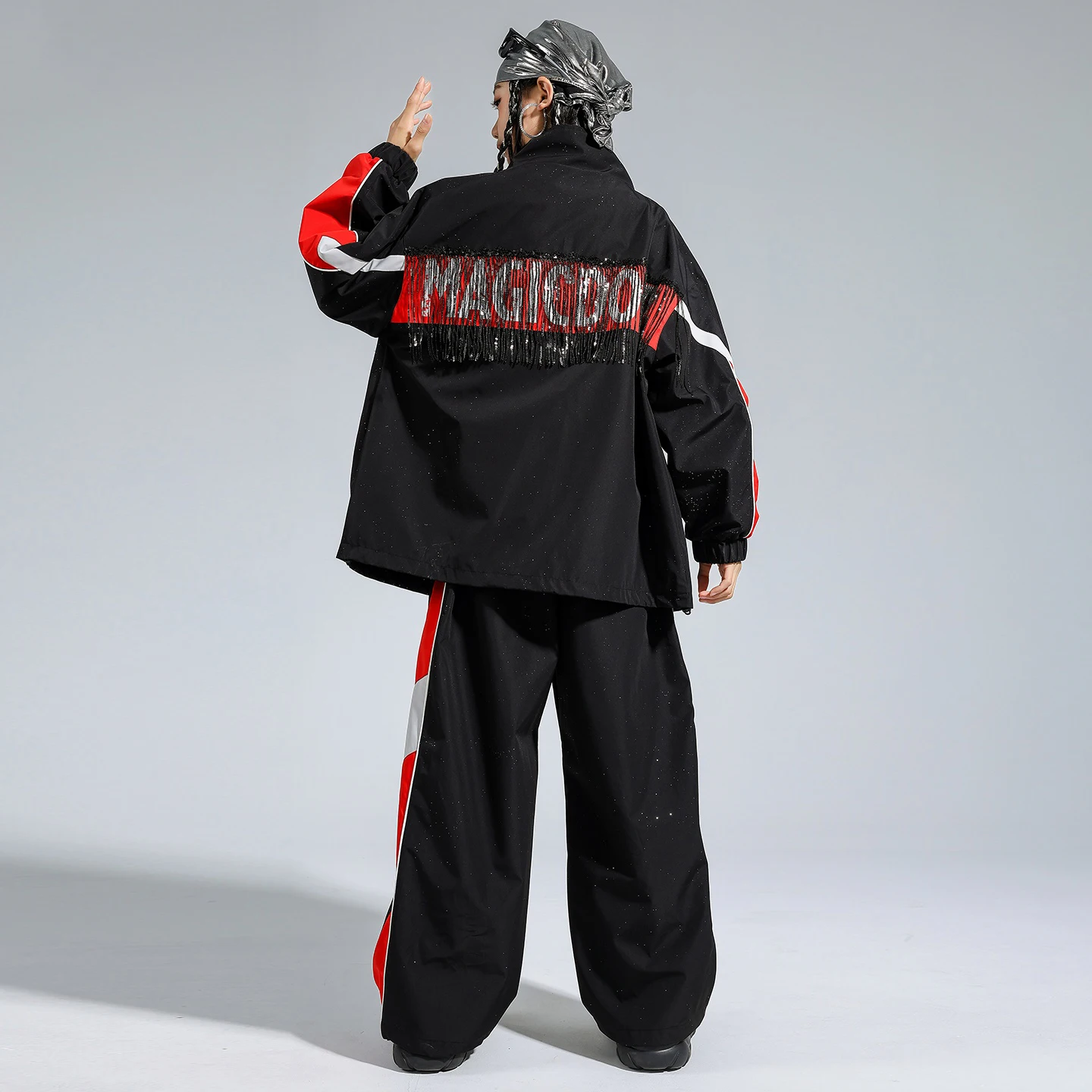 Nuovi bambini vestiti Hip Hop Baggy Street Wear Ragazzi Drum Show Abbigliamento Nappa Cappotto Pantaloni Ragazze Costume da spettacolo teatrale BL17638