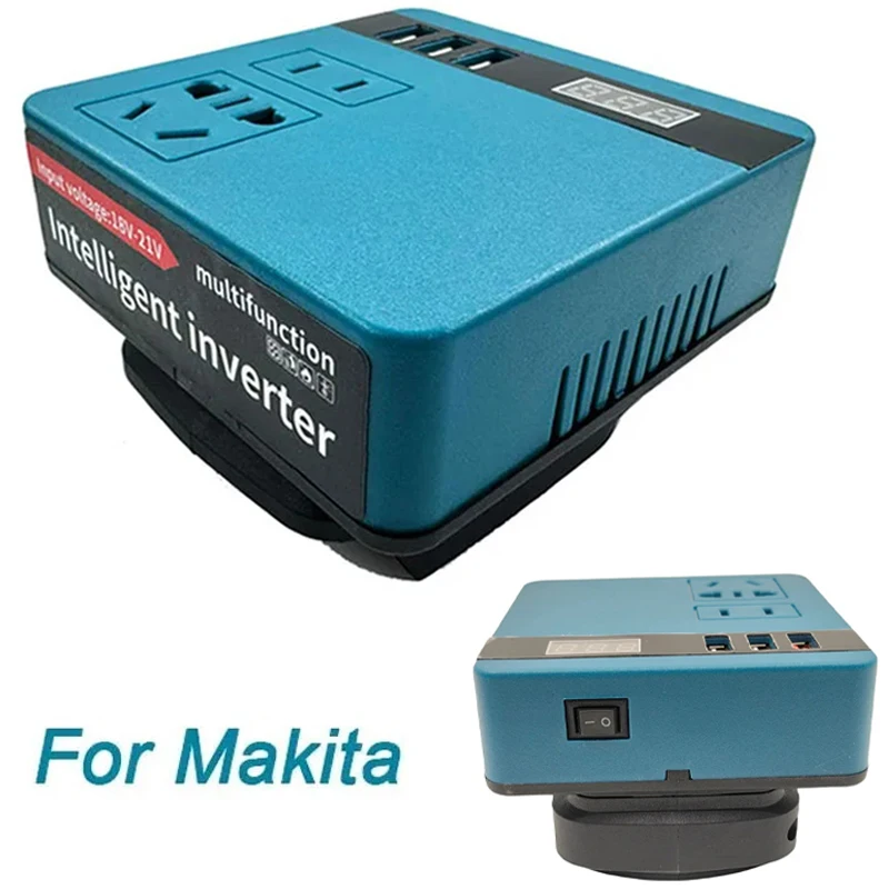 Inversor de batería portátil para batería de iones de litio Makita de 18V, inversor de operación para exteriores, generador de central eléctrica de 18V CC a CA 220V