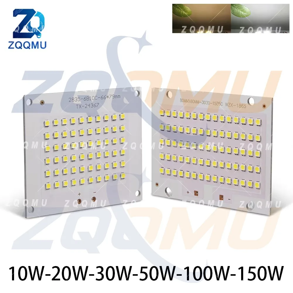 SMD 2835 LED Chip DC 10W 20W 30W 50W 100W 150W High Power LED Light Board PCB Board Suitable For Floodlights Downlights DIY Kits