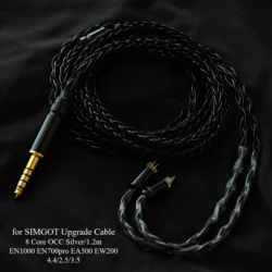 SIMGOT Headsets Cable OCC Silver Plated Upgrade Cable 8 Core Earphones Cable for SIMGOT EN1000 EN700pro EA500 EW200 4.4mm 2.5
