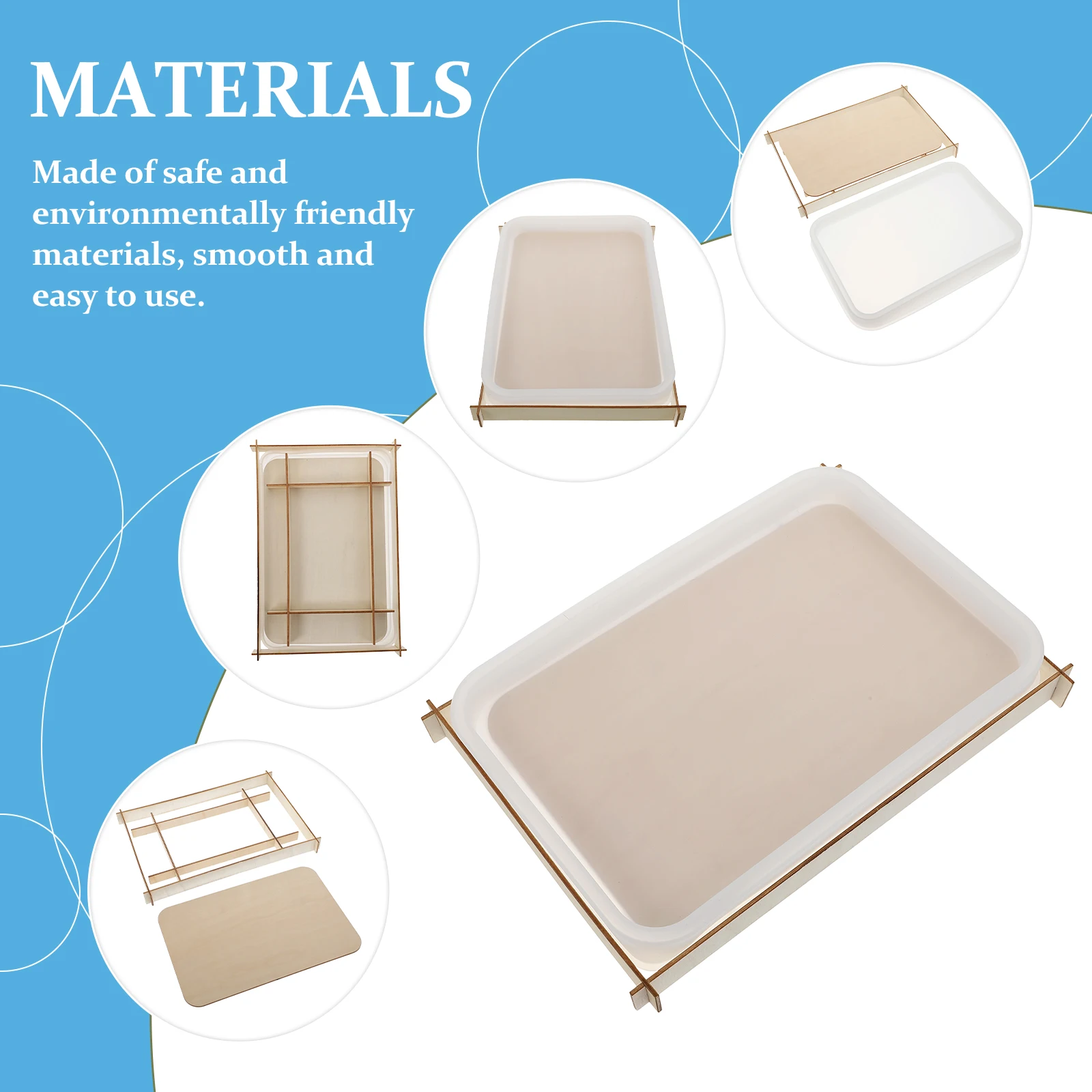 

Large Square Plate Mold for DIY Craft Storage Tray Silicone Home Art Project Sculpture Making Flexible Eco Friendly