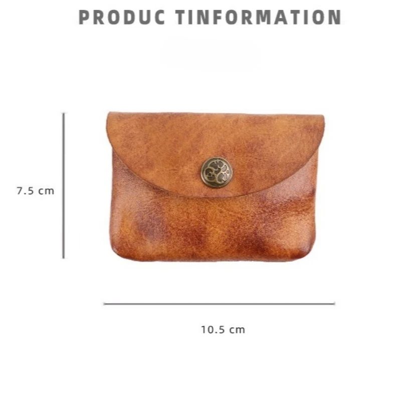 اليدوية الخضار المدبوغة حامل بطاقة جلدية محفظة نسائية للعملات المعدنية العملي المفاجئة إغلاق الرجال المحفظة المدمجة لعملات البطاقات اليومية