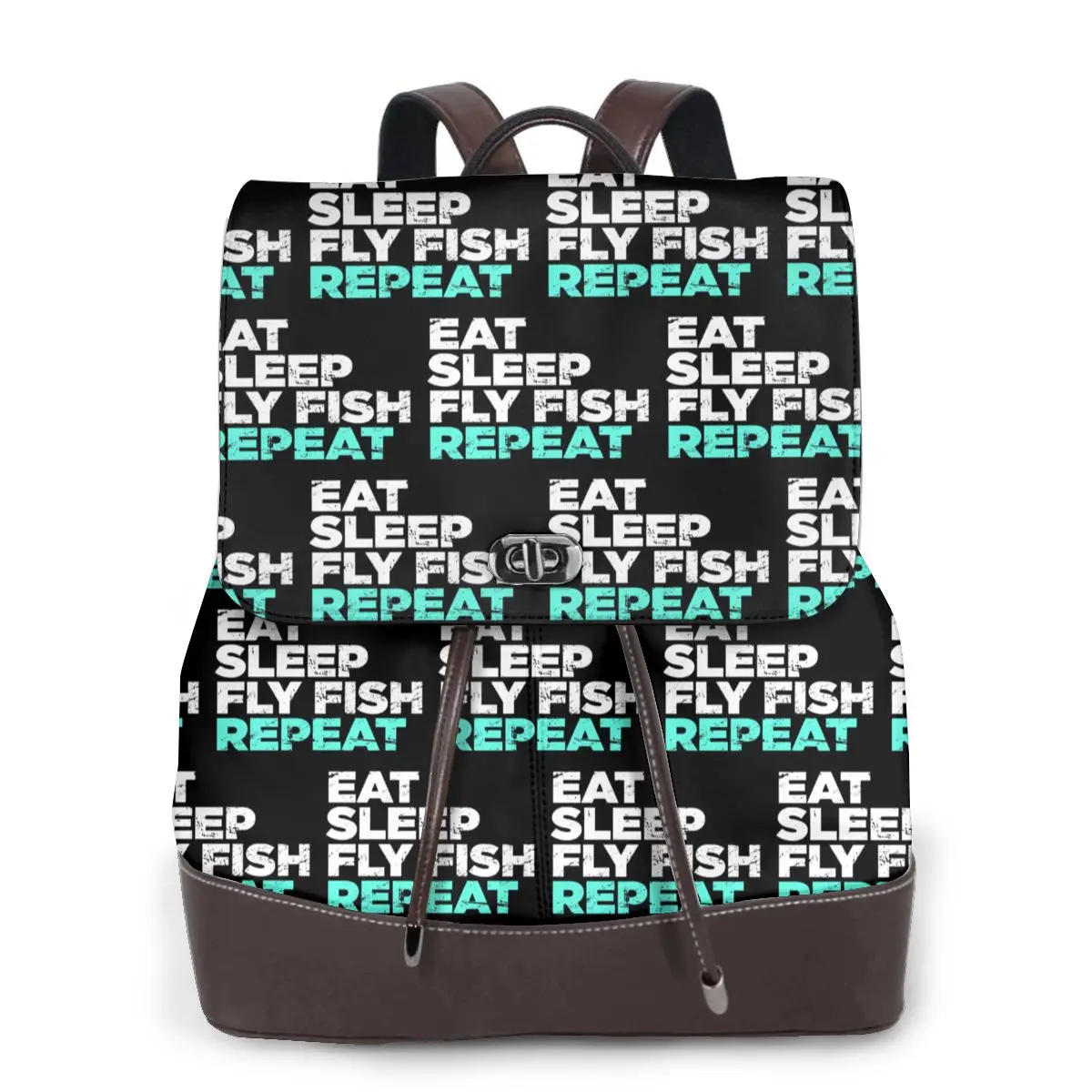 Eat Sleep Fly Fish Fly Fishing Graphic Bookbag School Student Bags Hiking Travel Daypack for Women Fashion Derma Backpack
