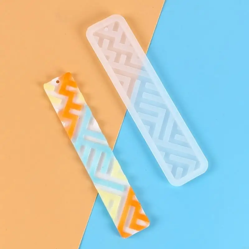 R9JE Multiple Styles Bookmarks Mold Flowers Pattern Rectangular Silicone Mold for Epoxy Resin Jewelry Making DIY Crafts