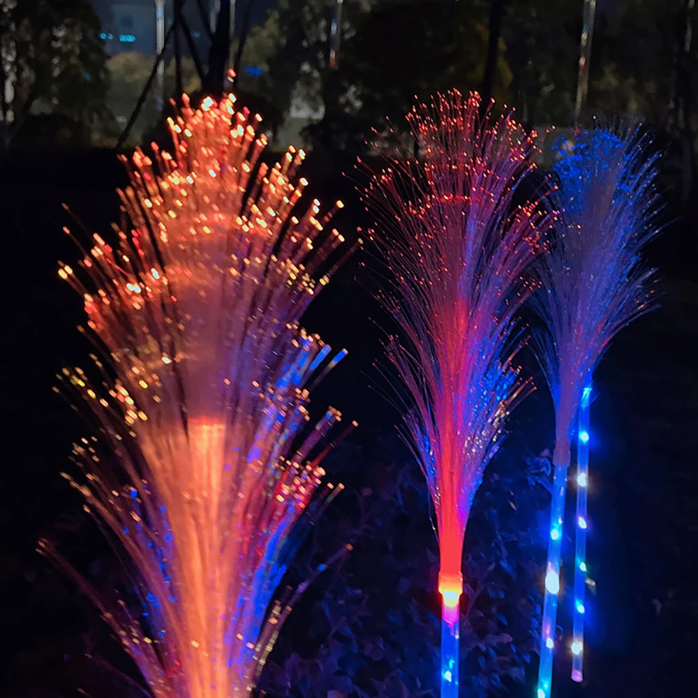 

Solar Garden Reed Lights Outdoor Decorative 7 Color Changing Fiber Optic Lamp Flowers Powered Waterproof Garden Decorative Light
