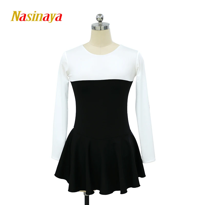 Figure Skating Competition Training Dress Girls' Children's Panel Black Rose Red Polyamide 20 Color Long Sleeve