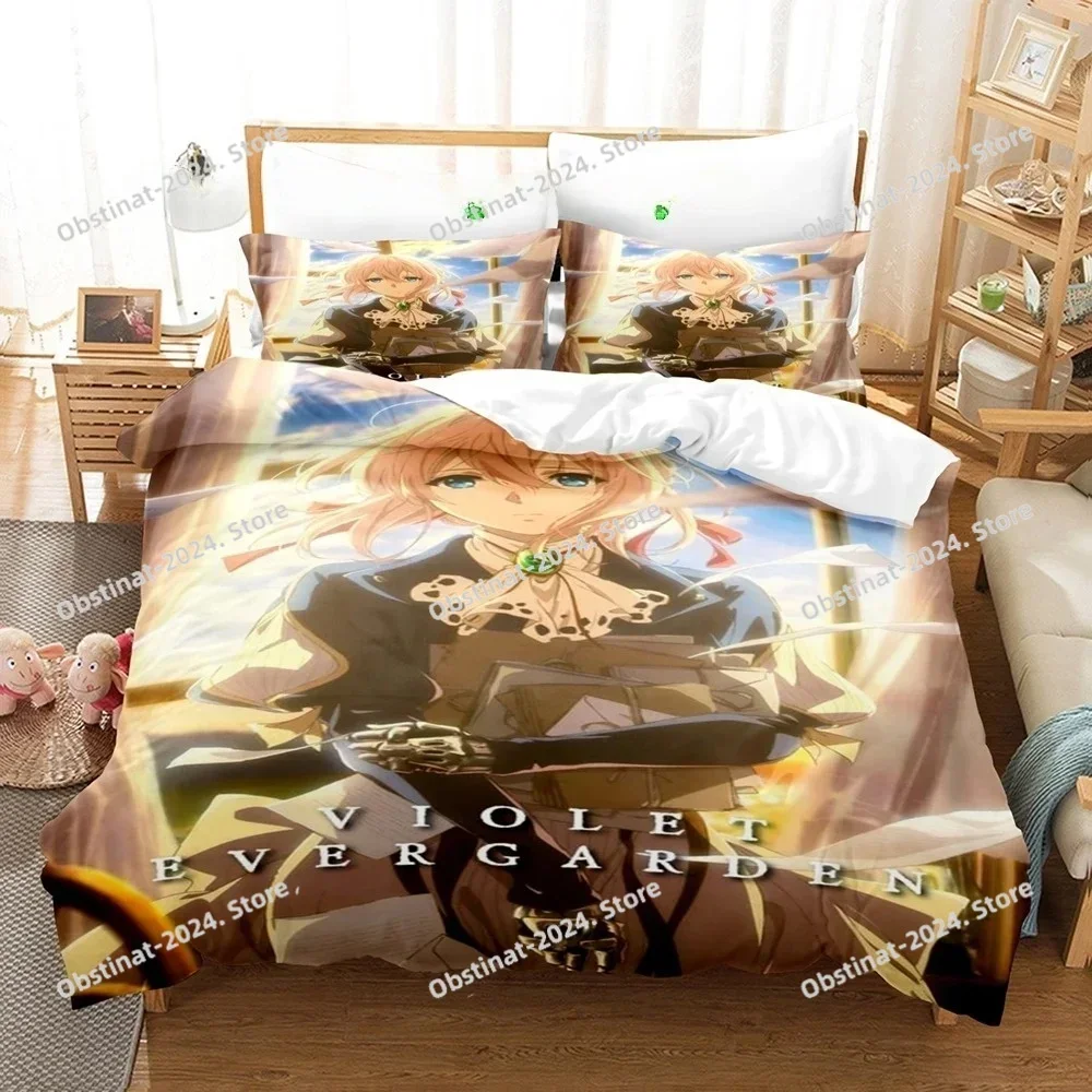 Violet Evergarden Bedding Set Single Twin Full Queen King Size Bed Set Teenagers Bedroom Duvetcover Sets Fashion Bed Sheet Set