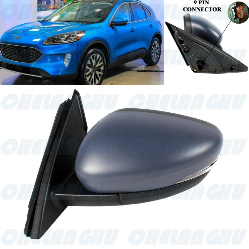 

For Ford ESCAPE 2020 2021 2022 2023 US Version Left Side 9 Pins Primed Electric Adjust Power Fold Puddle Lamp Mirror Assembly