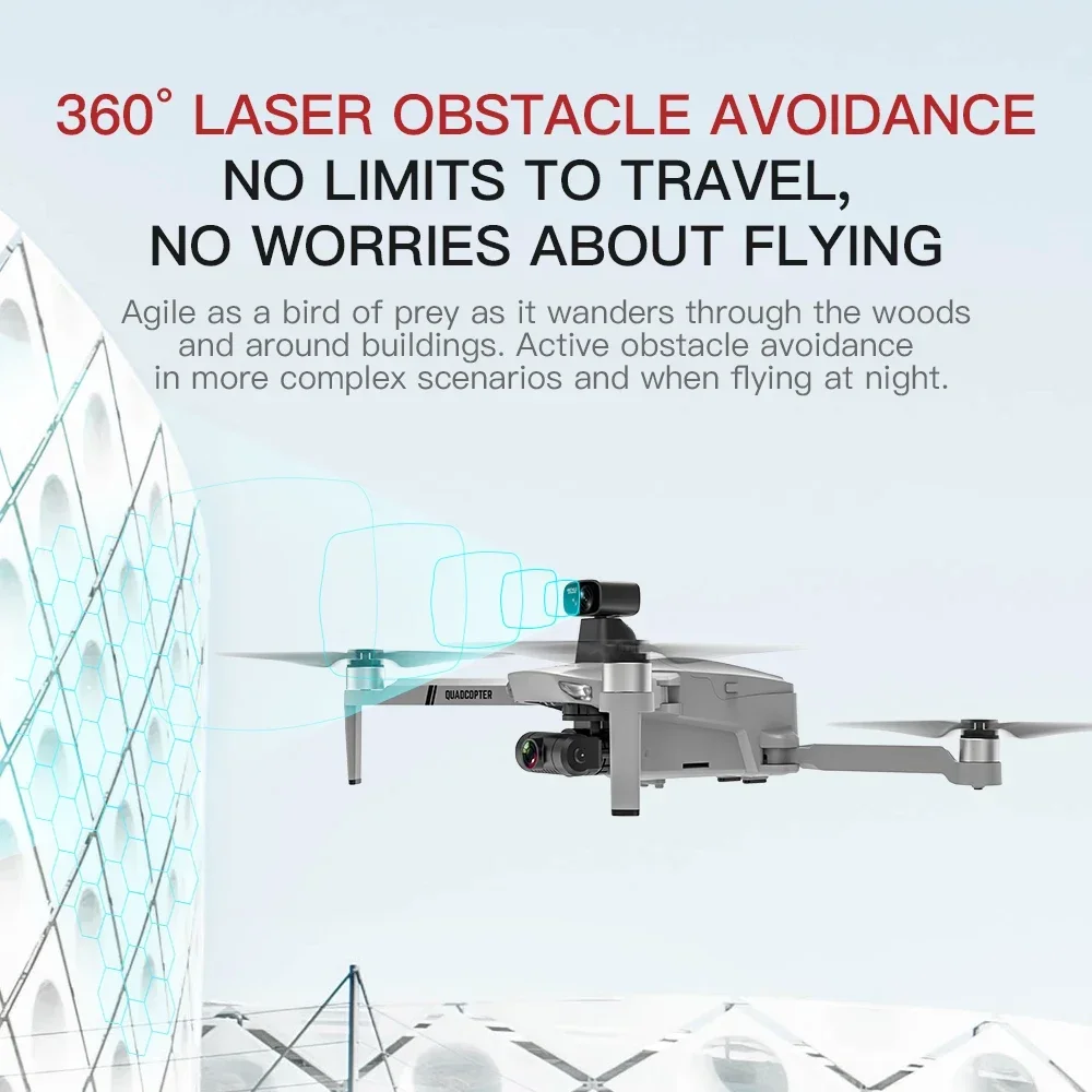 Профессиональный дрон KF102 MAX 2025 г. ° Лазерный предотвращение препятствий GPS FPV с двойной HD-камерой БПЛА и бесщеточный двигатель 5G RC Фото №3