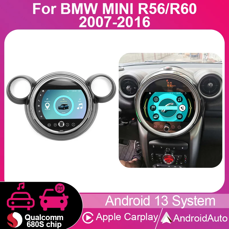 

Upgrade Screen Android 13 Carplay For BMW Mini Cooper R56 R60 Car Auto Radio Screen Multimedia Player Car Stereo GPS Navigation