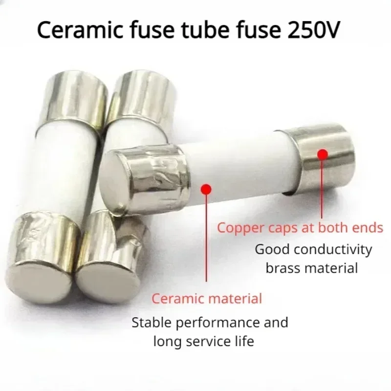 10pc/lot One Sell 5*20mm 6*30mm Fast Blow Tube Fuses mm 250V 100MA 200MA 300MA 8A 10A 12A 15A 20A 25A 30A AMP Fuse Ceramic fuse