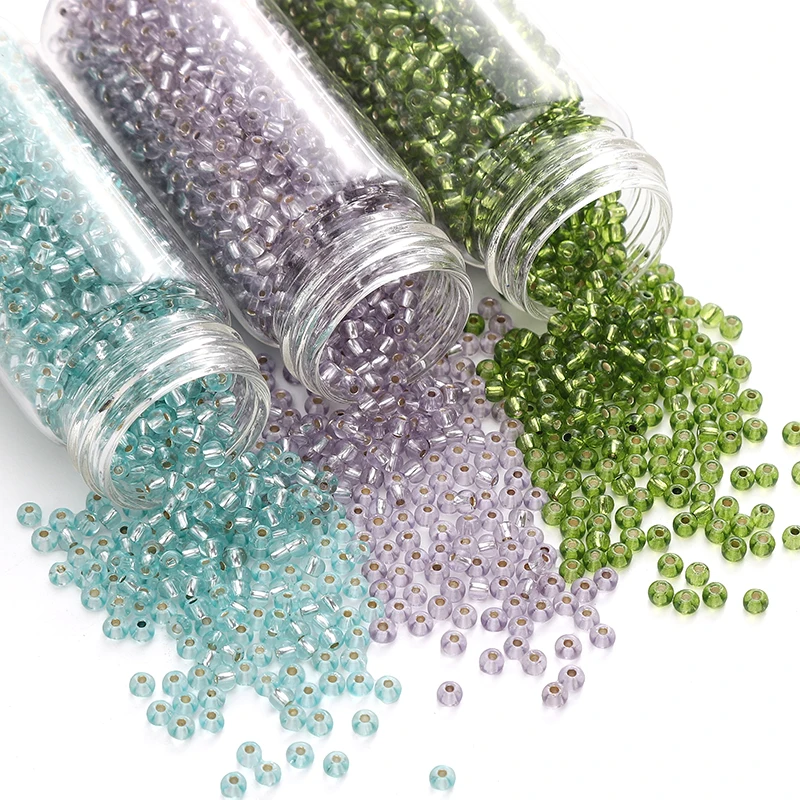 

300pcs/lot Silver Lined Seed Beads 3mm Round Czech Glass Beads For Jewelry Making Handmade DIY Charms Bracelet Rings Accessories