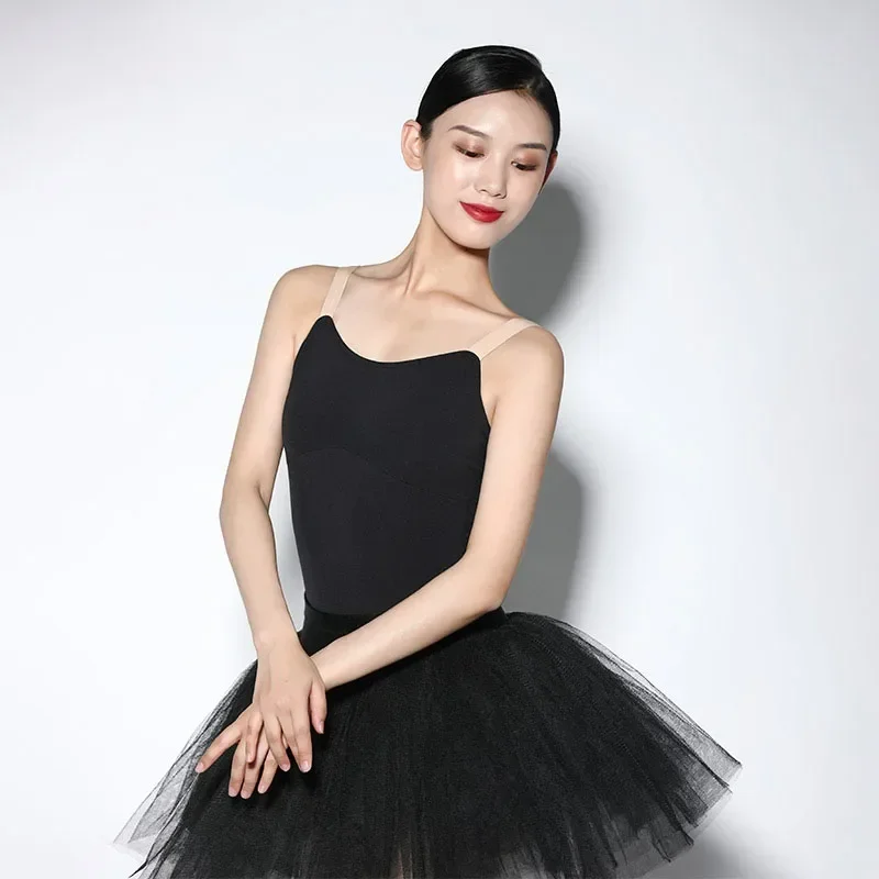 Women Ballet Leotards wide shoulder straps Camisole Dance Leotard Daily Practice Dancing Bodysuit Adult Gymnastics Leotards Swim