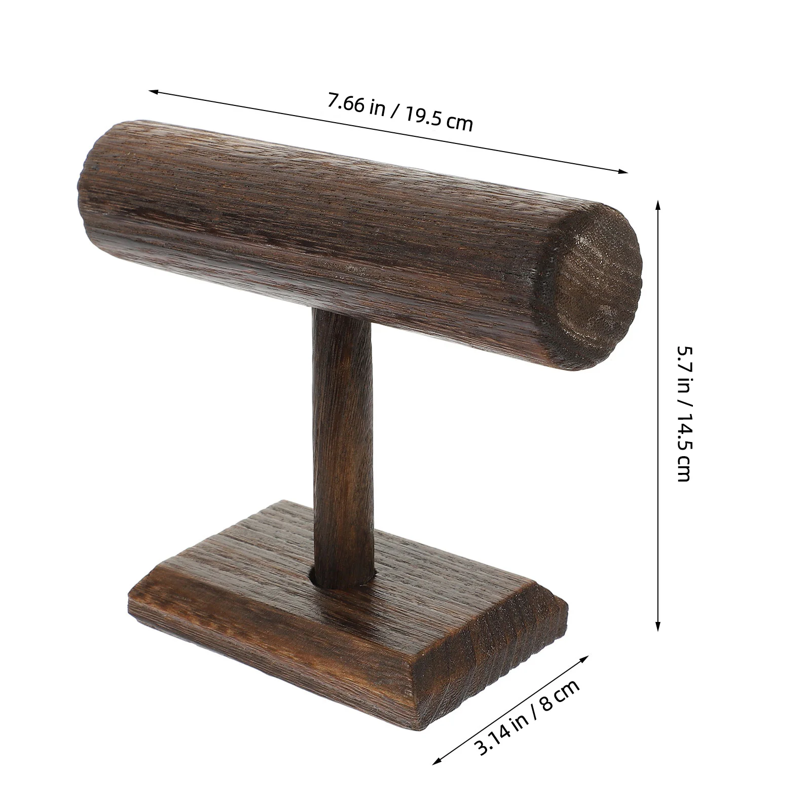 حامل سوار عتيق من الخشب الصلب، حامل عرض T من الخشب الطبيعي، منظم الإسورة، رف تخزين المجوهرات لغرفة النوم