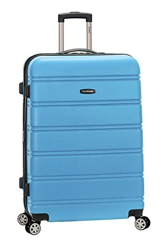 

Rockland Melbourne Hardside Expandable Spinner Wheel Luggage, Turquoise/Aqua, Checked-Large 28-Inch