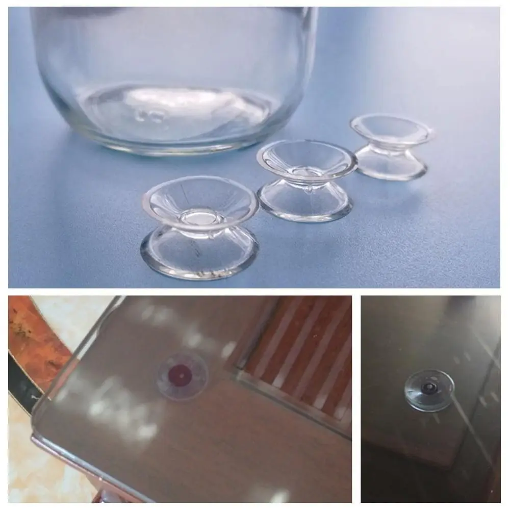 20Pcs Top Spacer PVC Double-Sided Suction Cup Vacuum Non-Slip Vacuum Suckers Without Trace Reusable Sucker Pad Table