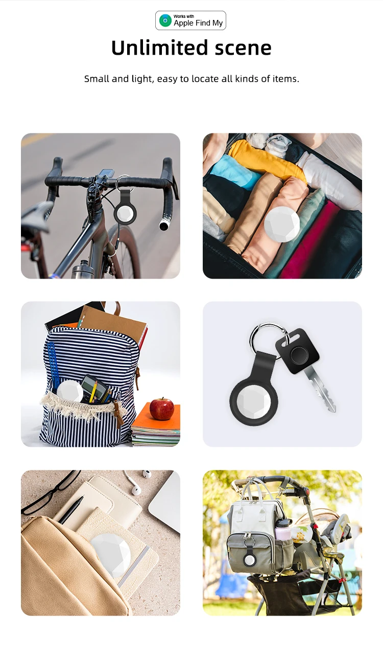 Timethinker Smart Bluetooth GPS Tracker Work with Find My APP Anti Lose Reminder Device for iPhone Replacement Locator MFI Rated