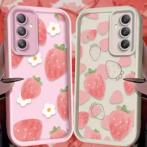 Cartoon Strawberry Case for Samsung Galaxy A55 A35 A15 A25 A16 A06 A05 A05S A24 A13 A23 A12 A22 A32 A52 A71 A51 4G Back Cover