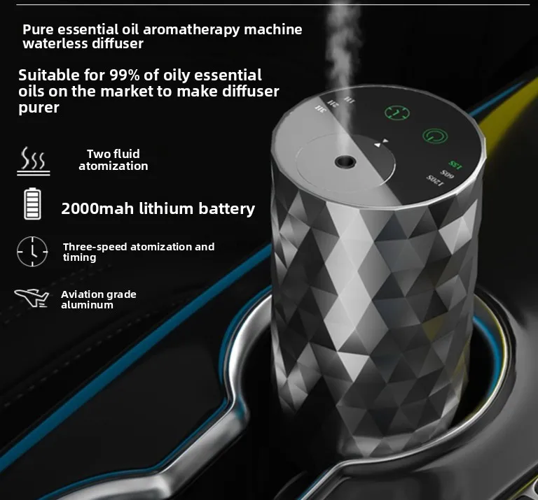 

Алюминиевый сплав, кирпичный камень, автомобильный ароматический диффузор, портативный безводный диффузор для чистого эфирного масла, домашний диффузор для холодного аромата