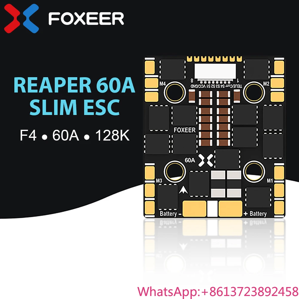 

FOXEER Reaper F4 Slim Mini 60A ESC 128K BLHeli32 3-8S Lipo Input DShot 150/ 300/ 600/ 1200 /MultiShot/ OneShot for RC FPV Drone