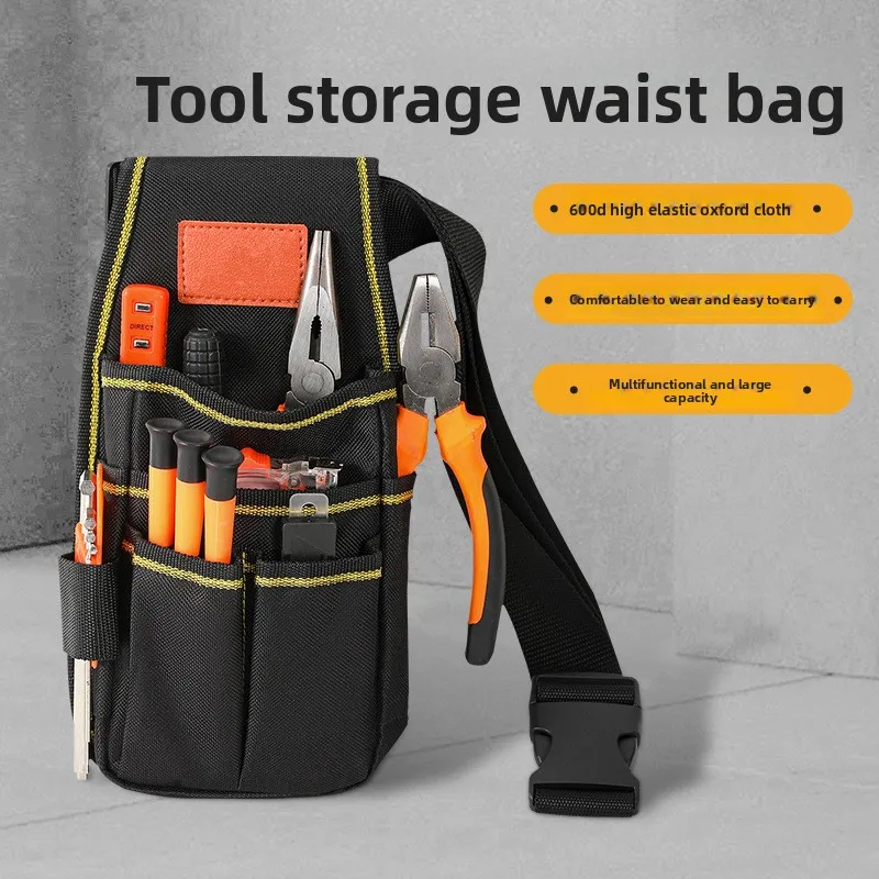 Multi-layer Electrician Tool Bag, Adjustable, Thickened and Wear-resistant Tool Waist Bag, Industrial-grade hardware Tool Bag