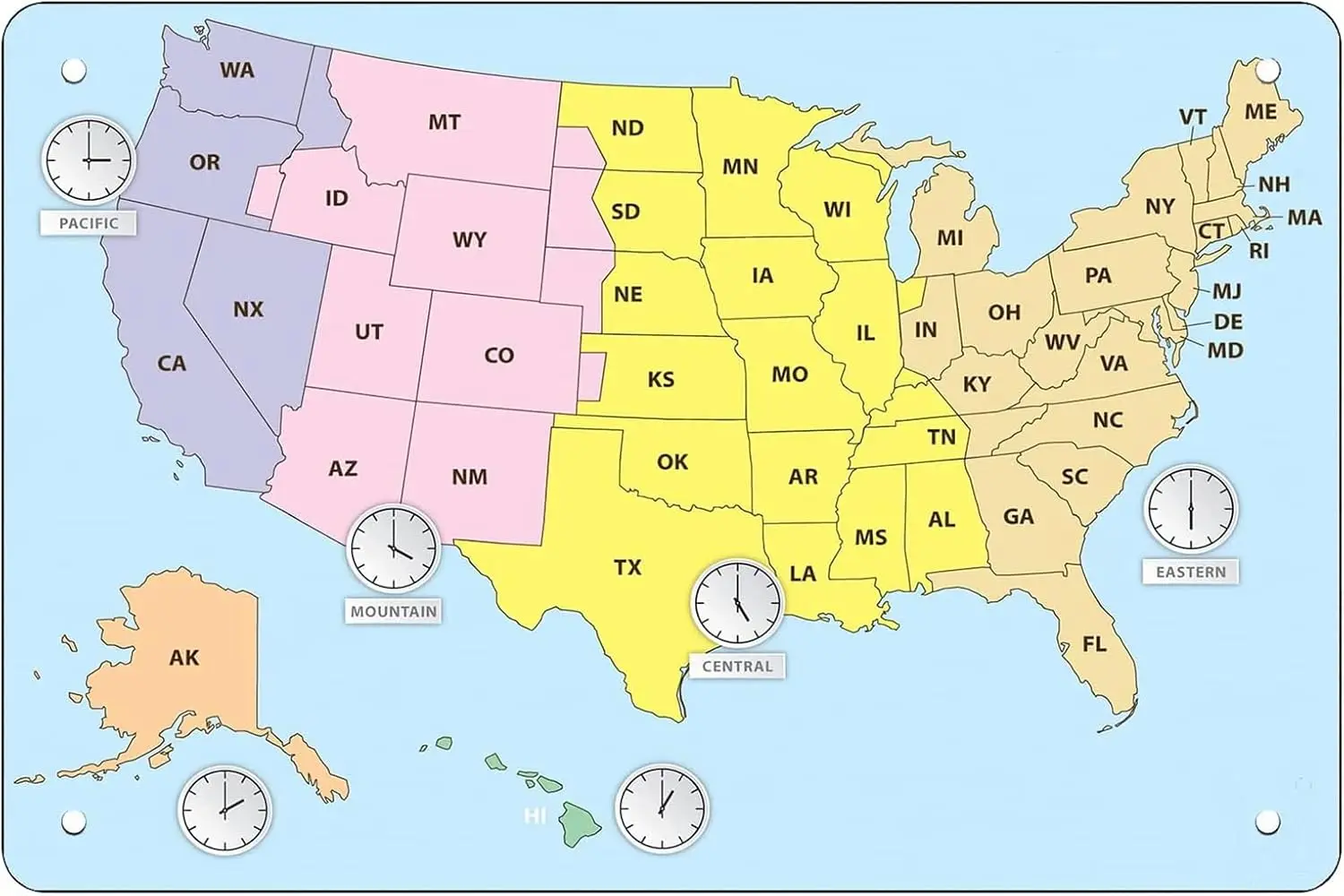 Rosef Stone America Time Zone Map Vintage Maps Poster Old Maps For Living Room Bedroom Office Wall Decoration