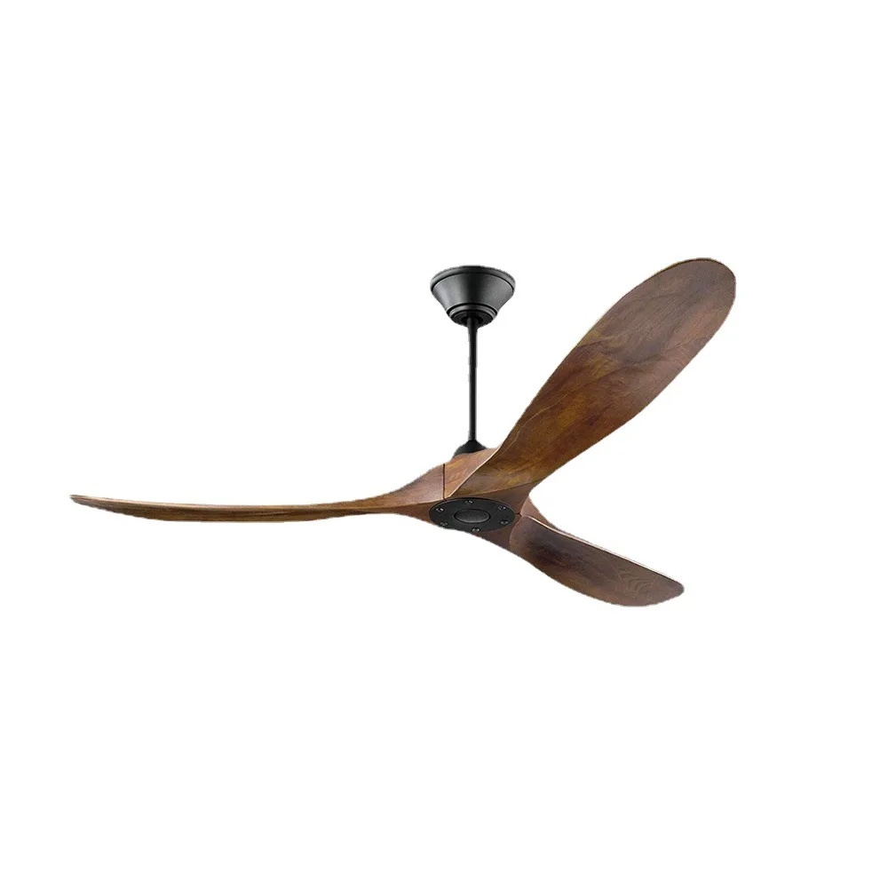 

American 110V Ceiling Fan Light Restaurant Solid Wood Large Size Variable Frequency Fan Light
