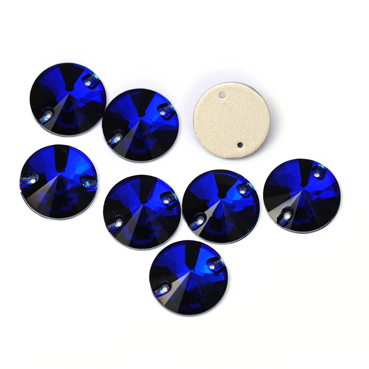 YANRUO 3200 Rivoli 8-18mm Cobalt Blue Glass Sewing On Stones Popular Crystal Dance Leotard Sewing Wear Clothes Wedding Dress