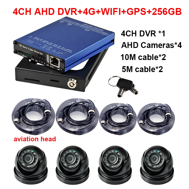 

SDVR104 DVR Recorder 1080P AHD Camera Supports 4G GPS WIFI 256GB for 4CH truck Bus /TAXI Vehicle Mobile DVR video surveillance