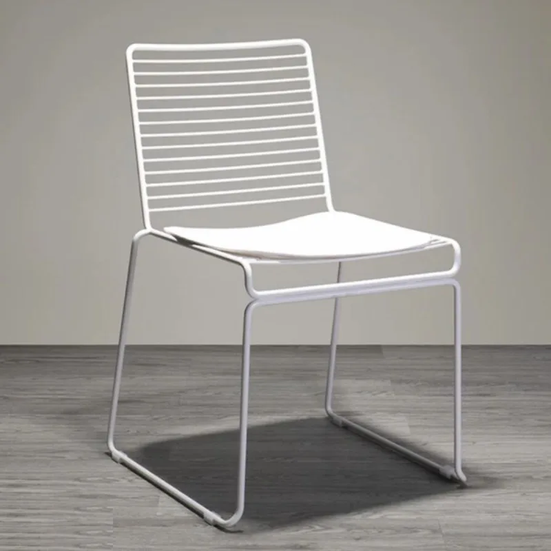 Nordic Stackable Chairs - Simple Outdoor Restaurant and Cafe Chairs, Creative Metal Furniture with Solid Iron Structure