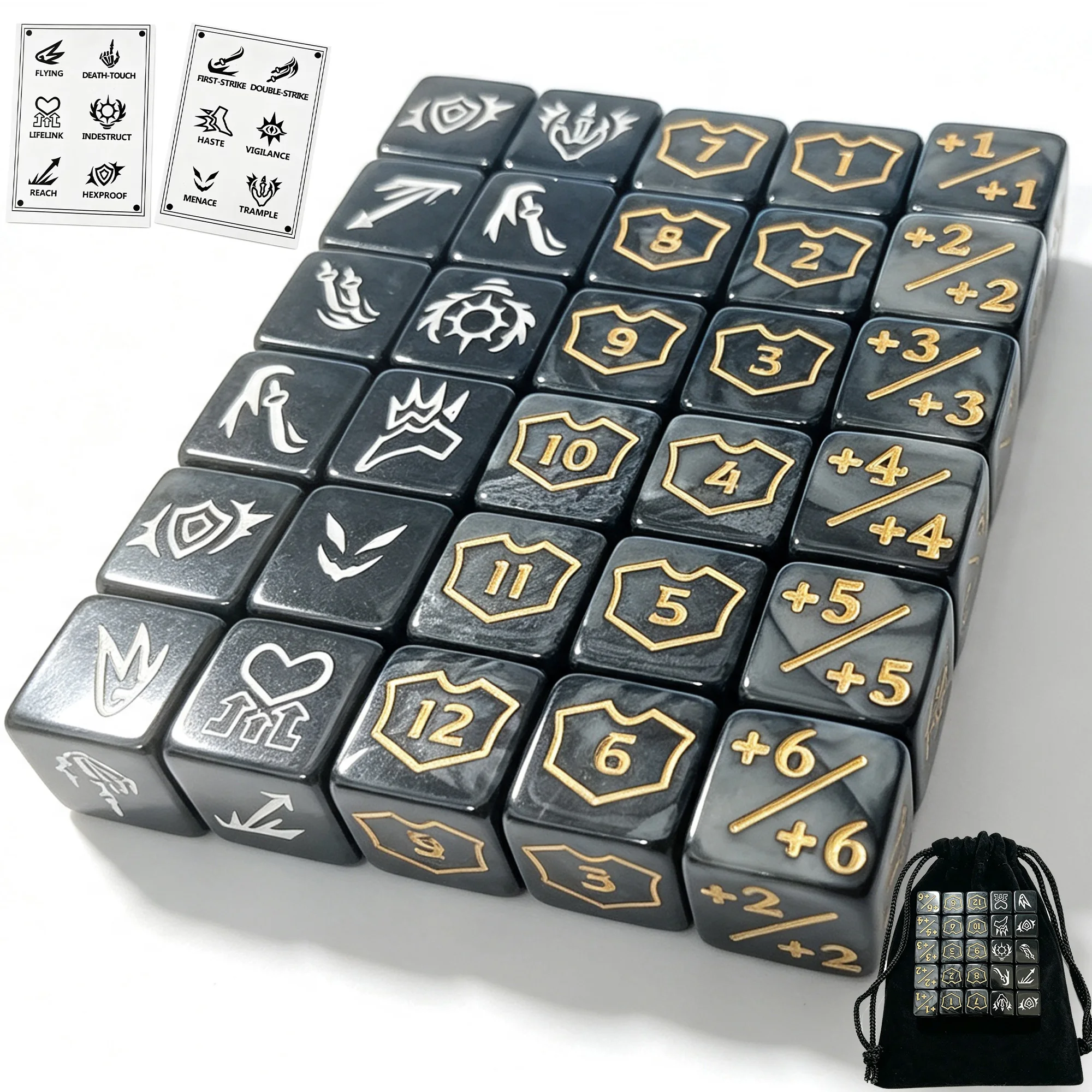 Game Token Counter - 10pcs Dados Counter DND MTG +1/-1