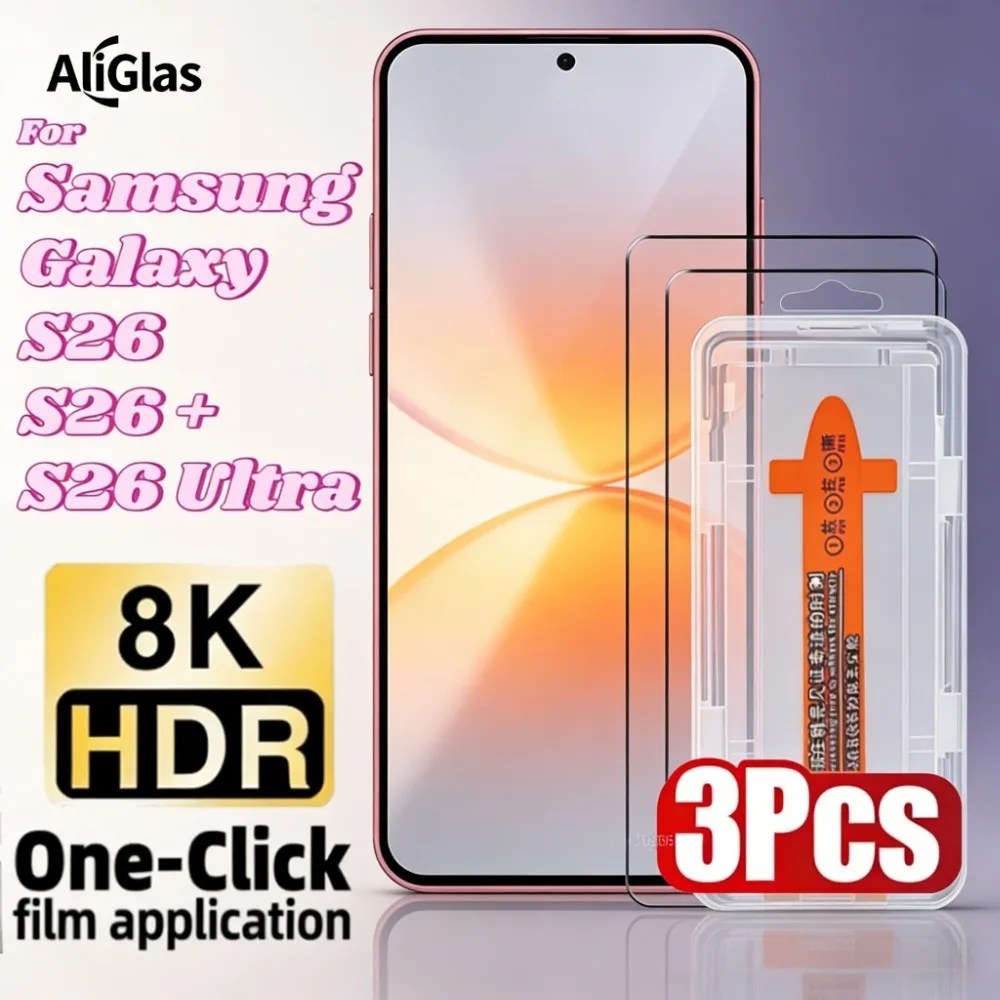 

3Pcs HD Tempered Glass Screen Protector for Samsung Galaxy S26 S25 S24 S23 S22 S21/ S26+/S26 Ultra,Anti-Scratch Bubble-Free Film