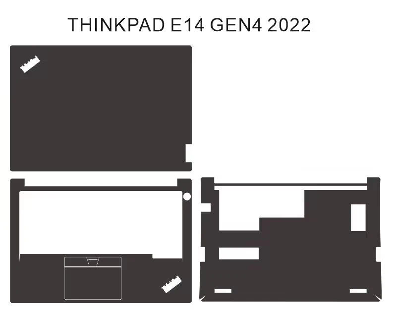 

Предварительно вырезанная черная матовая наклейка из матовой кожи для Thinkpad E14 Gen 4 2022