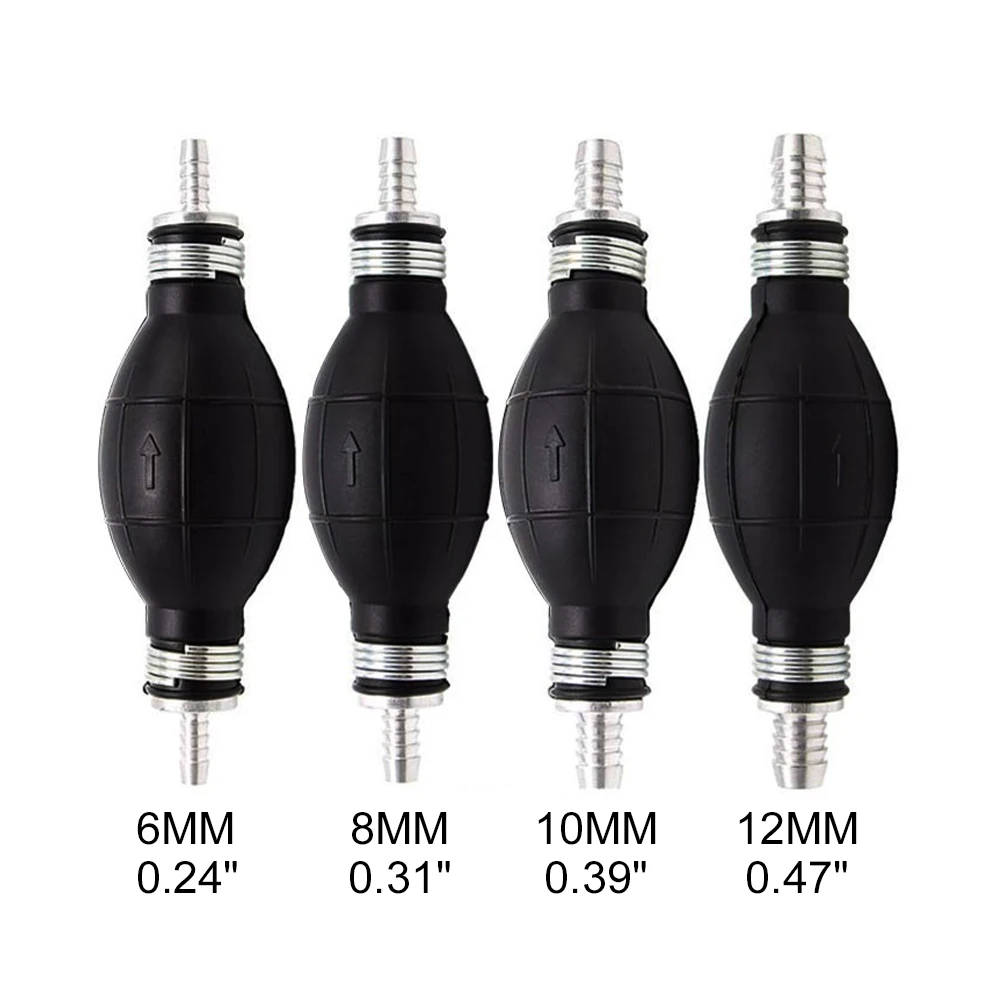 6mm/8mm/10mm/12mm Black Bulb Type Manual Fuel Pump Rubber Hand Primer Bulb Fuel Transfer Ball One Way Valve For Car Marine Boat