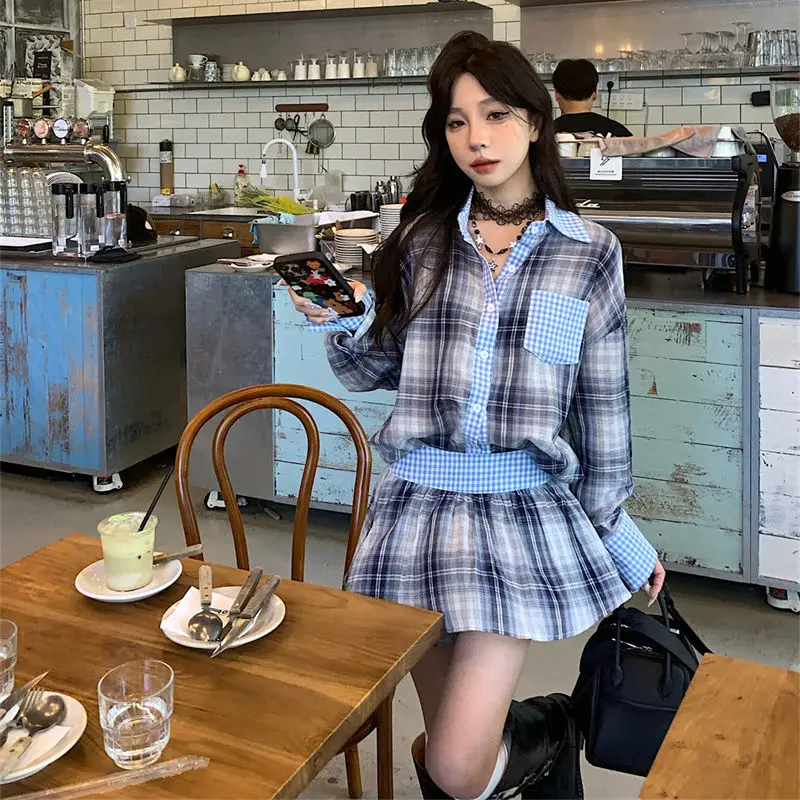 

Lnsozkdg Spring Autumn Short Woolen Long Sleeves Coat + High Waist Hip-Wrapped Half Skirt High Quality 2-piece Set Women Female