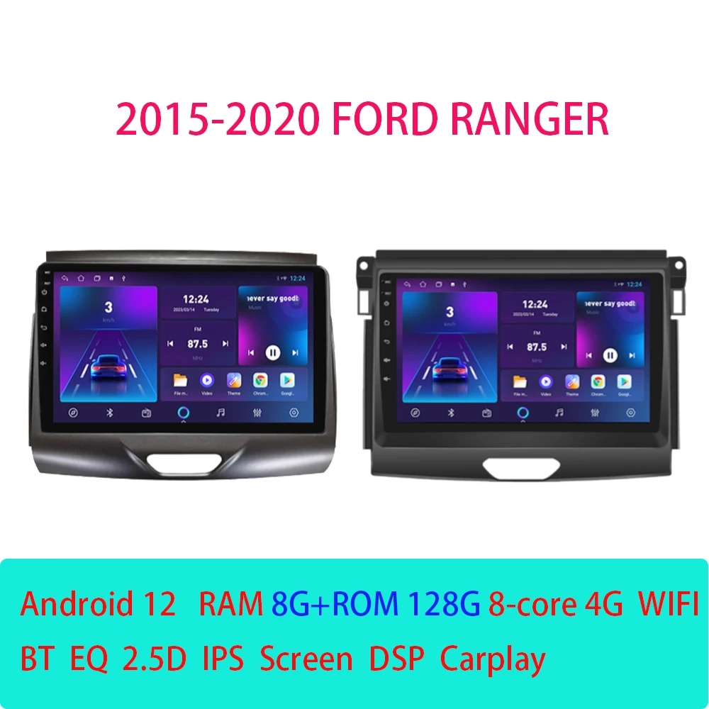 

For Ford Ranger 2015 - 2020 Car Radio Android12 Multimedia Video Player GPS Navigation Carplay QLED Touch Screen DSP Auto Stereo