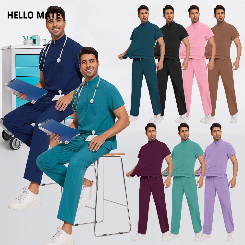 Unisex Straight Pants Suit Hospital Surgical Scrubs Set Doctor Uniform Women Men Medical Dentist Overalls Pharmacy Lab Workwear