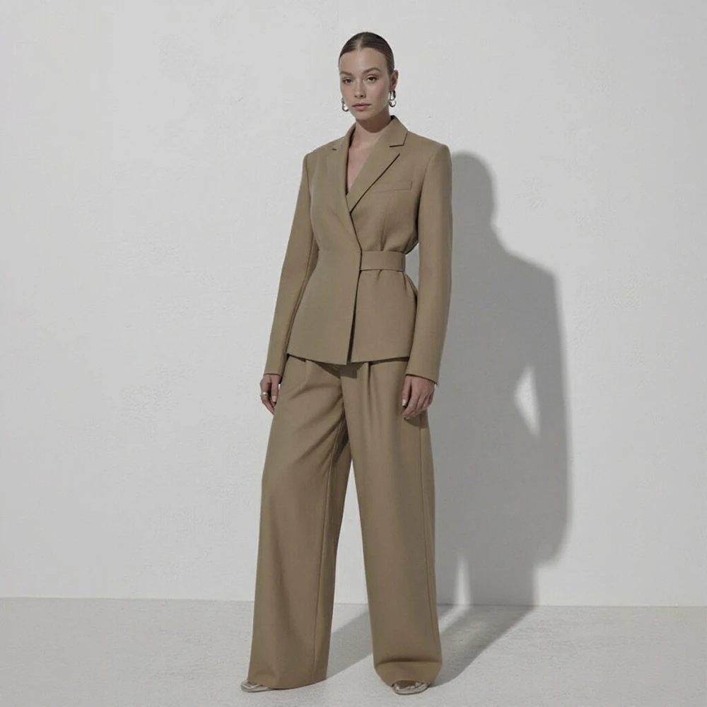 Casual Plus Size Suit Trousers Spring Dress Regular Fit Style Women's Fashion Big Size Set Long Pants Ensemble