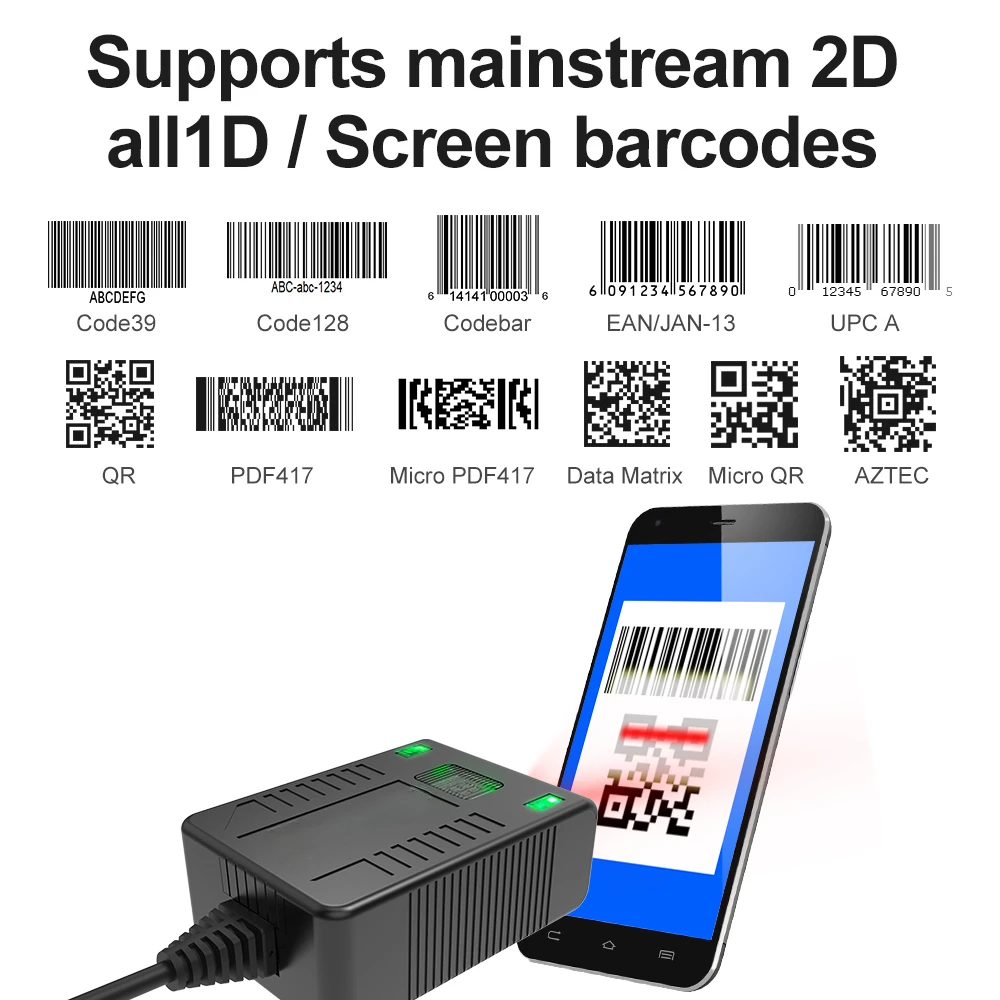 Auto Scan QR Code Reader Module, Wired 2D Barcode Scanner
