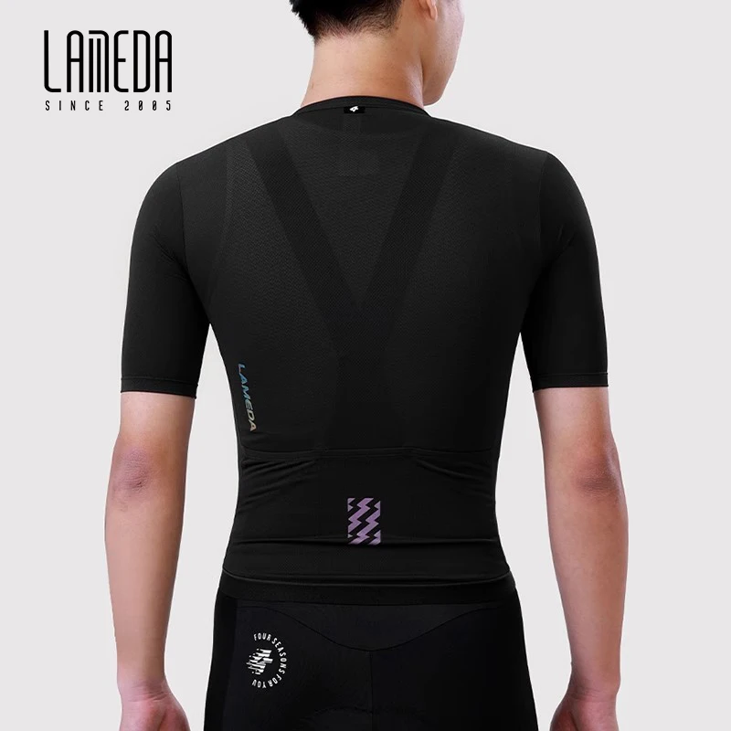 LAMEDA New Cycling Jersey Bicycle Top Clothing With Pockets Men Short Sleeves Summer Breathable Quick Drying MTB Road Bike Appar