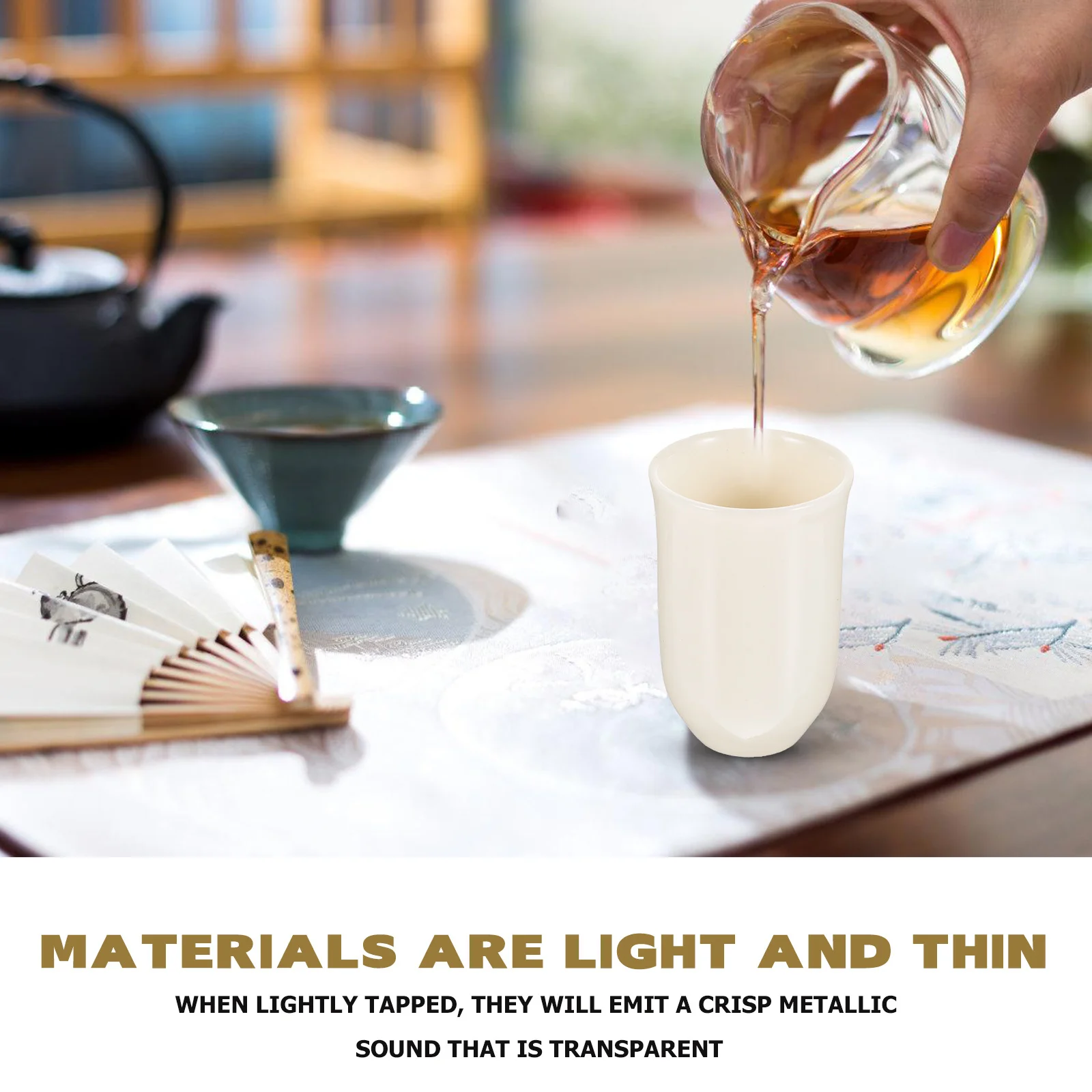 

Chinese Ceramic Teacup 25ml Simple Elegant Suitable for Afternoon Tea Friends Gathering Entertaining Guests Home Use