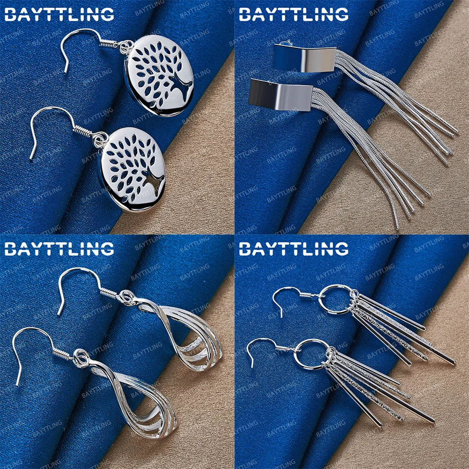 

Charm 925 Sterling Silver Delicate Tree Tassel Earrings Women Wedding Jewelry Accessories Party Ornaments Gift
