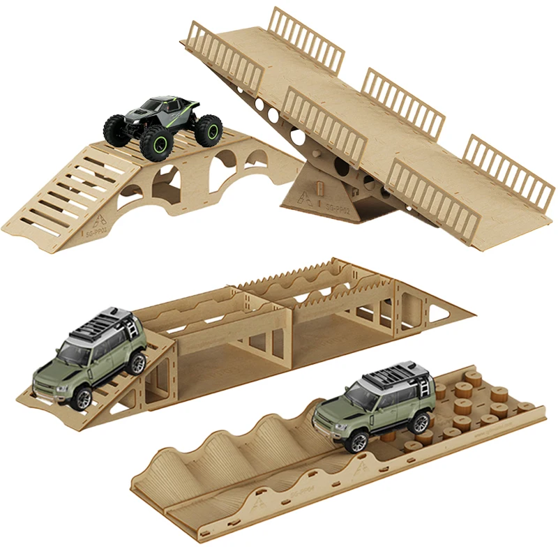 Parts Wooden Simulated Off-Road Obstacle Suitable For 1/18 1/24 RC Crawler Model Car Adult Children's Toys Assembly Props