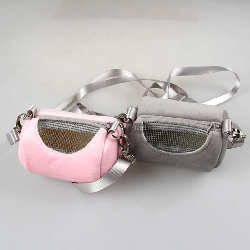 أكياس حامل الهامستر حقيبة كروس الجسم اسطوانة تصميم عملي منزل السفر المحمولة السنجاب شبكة مرئية قفص الحيوانات الأليفة